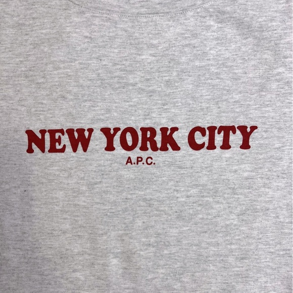 A.P.C. | Hip Euro Style Streetwear New York City T Shirt Heathered Grey | L - Picture 12 of 16